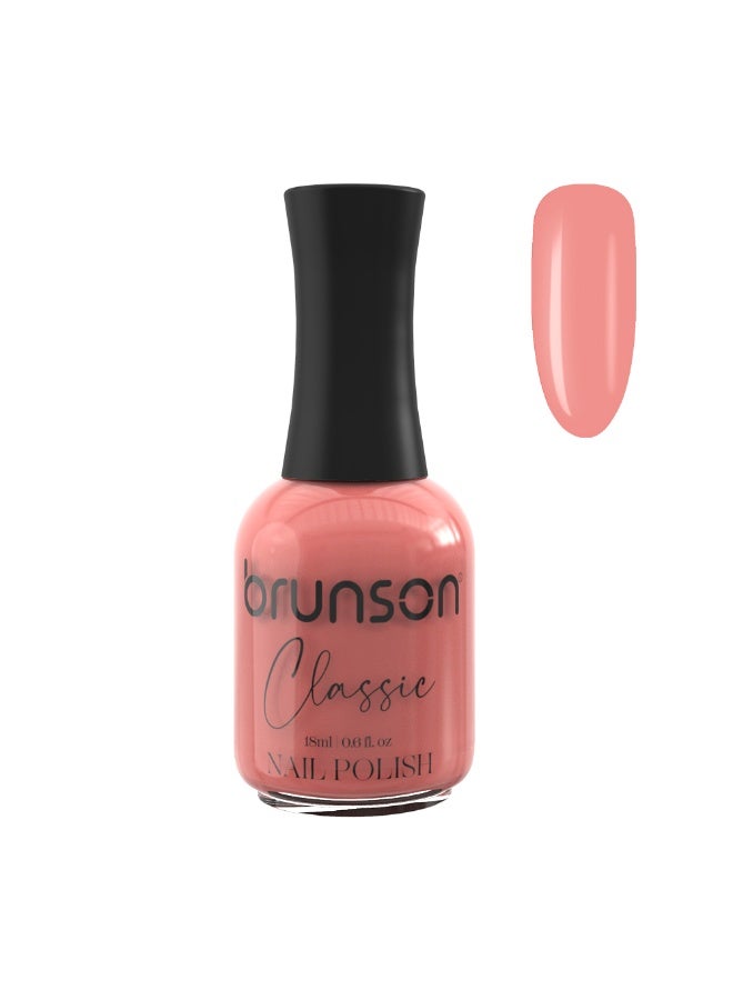 Brunson Classic Nail Polish 18ml Fast Dry Nail Lacquer Nail Harderner Normal Polish Glossy Gel Effect Quick Air Dry Long-Lasting Natural Nail Enamel Salon Quality Manicure Pedicure Regular Polish - Image 1